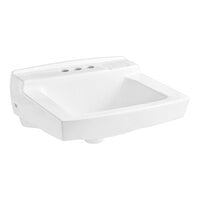 American Standard 0321975.020 Declyn 18 1/2" x 17" White Vitreous China Wall-Mount Less Overflow Lavatory with 4" Centerset