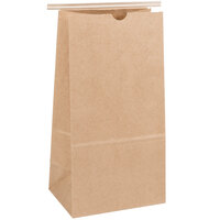 Choice 3 lb. Brown Kraft Customizable Paper Coffee Bag with Reclosable Tin Tie - 25/Pack