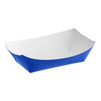 #100 1 lb. Solid Blue Paper Food Tray - 1000/Case