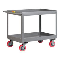 Little Giant 24" x 48" x 38" Steel 2-Shelf Truck with 3" Deep Shelves and 6" Polyurethane Wheels DS2448X3-6PY