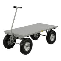 Little Giant 36" x 72" Heavy-Duty Steel Wagon Truck with Flush Edges and 16" Pneumatic Wheels CH-3672-16P-FSD