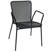 American Tables & Seating 91 Black Mesh Outdoor Chair with Arms