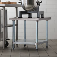 Regency 24 inch x 24 inch 18-Gauge Stainless Steel Mixer Table with Galvanized Legs and Undershelf