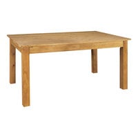 Flash Furniture Hercules 38" x 60" Rectangular Pine Wood Indoor / Outdoor Standard Height Table with Light Natural Finish