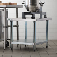 Regency 30 inch x 24 inch 18-Gauge Stainless Steel Mixer Table with Galvanized Legs and Undershelf