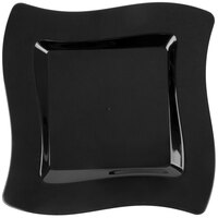 Fineline Wavetrends 106-BK 6 1/2 inch Black Plastic Square Plate - 10/Pack