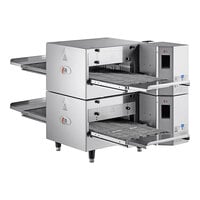 Cooking Performance Group ICOE-50-K2B Double Stacked Countertop Impinger Electric Conveyor Oven with 50" Belts - 208V, 1 Phase, 6700W