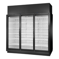 True TRM3L-YN-BLK-WHT-1BLKLLL-4 96 3/4" Black Glass Door Merchandiser Freezer with LED Lighting - Right Unit