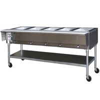 Eagle Group SPDHT5 Portable Hot Food Table Five Pan - All Stainless Steel - Open Well, 240V