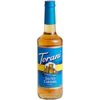 Torani Sugar-Free Salted Caramel Flavoring Syrup 750 mL Glass Bottle