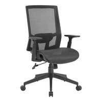 Boss Black Mesh High-Back Task Chair with Adjustable T-Arms