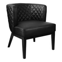 Boss Ava Contemporary Black CaressoftPlus Vinyl Accent Chair with Quilted Back