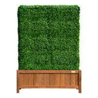 NatraHedge 1250 Series 90" Artificial Boxwood Hedge with Wooden Planter