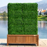 NatraHedge 1250 Series 72 inch Artificial Boxwood Hedge with Wooden Planter