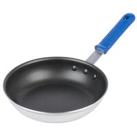 Vollrath T4008 Wear-Ever 8 inch Aluminum Non-Stick Fry Pan with SteelCoat x3 Coating and Blue Cool Handle