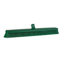 Vikan 31952 24 7/16" Green Heavy-Duty Push Broom Head with Soft / Stiff Bristles