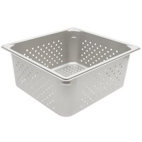 Vollrath 30163 Super Pan V® 2/3 Size 6 inch Deep Anti-Jam Perforated Stainless Steel Steam Table / Hotel Pan - 22 Gauge