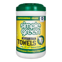 Simple Green 10" x 12" 75-Count Heavy-Duty Cleaning and Degreasing Towels - 6/Case