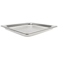 Vollrath 30113 Super Pan V® 2/3 Size 1 1/4 inch Deep Anti-Jam Perforated Stainless Steel Steam Table / Hotel Pan - 22 Gauge