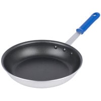 Vollrath T4010 Wear-Ever 10 inch Aluminum Non-Stick Fry Pan with SteelCoat x3 Coating and Blue Cool Handle