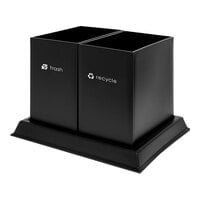CSL reCollect2 RC2-BLK-8.0 11 Qt. Black Trash and Recycling Bin with Recycle and Trash Logo and Base