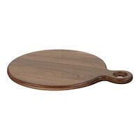 Cal-Mil Sydney 14" x 3/4" Walnut Round Serving Board with Handle