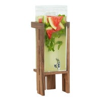 Cal-Mil Sydney 3 Gallon Square Beverage Dispenser with Ice Chamber and Walnut Base 23141-3-78