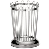 Tablecraft 258 Round Stainless Steel Regent Breadstick Basket - 3 1/4" x 5 1/4"