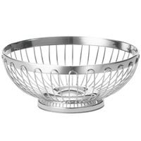 Tablecraft 6177 Regent Small Round Stainless Steel Basket - 7" x 2 3/4"