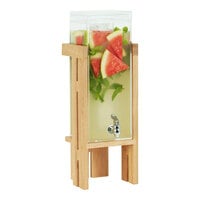 Cal-Mil Sydney 3 Gallon Square Beverage Dispenser with Ice Chamber and Oak Base 23141-3-21