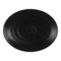 Cal-Mil Hand Thrown 16" x 12" Black Oval Melamine Platter