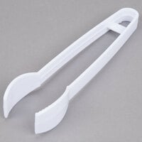 Fineline 3307-WH 7 inch White Plastic Tongs - 48/Case