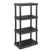 Tough Shelf 22" x 14 1/4" x 48" Black Plastic Solid Top 4-Shelf System