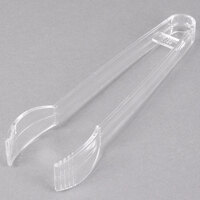 Fineline 3307-CL 7 inch Clear Plastic Tongs - 3/Pack