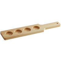 Acopa 18" Four-Well Natural Wood Flight Paddle - 12/Case