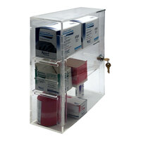 Omnimed 11 1/8" x 4 1/2" x 15" Transparent Acrylic 2-Shelf Utility Cabinet with Key Lock 184001