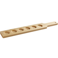 Acopa 24" Six-Well Natural Wood Flight Paddle - 12/Case