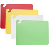 San Jamar CB1520QS Cut-N-Carry® 20" x 15" x 1/2" 4-Piece Color-Coded Cutting Board with Hook System