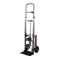 B&P Manufacturing Liberator 600 lb. Curved Back Hand Truck with Single-Pin Square-Loop Handle, Adjustable Sliding Keg Hook, 8" D16 Wheels, and Stair Climbers A65-B5MK-C29-D16-E44E-NA