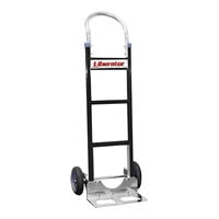 B&P Manufacturing Liberator 600 lb. Black Aluminum / Steel Straight Back Hand Truck with Loop Handle and 10" D6SS Wheels A1-B1#03-C13-D6SS