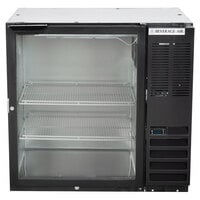 Beverage-Air BB36HC-1-G-B 36 inch Black Underbar Height Glass Door Back Bar Refrigerator