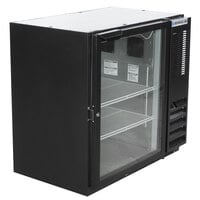 Beverage-Air BB36HC-1-G-B 36" Black Underbar Height Glass Door Back Bar Refrigerator