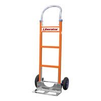 B&P Manufacturing Liberator 600 lb. Orange Aluminum / Steel Straight Back Hand Truck with Loop Handle and 10" D6SS Wheels A1-B1#07-C13-D6SS