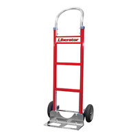 B&P Manufacturing Liberator 600 lb. Red Aluminum / Steel Straight Back Hand Truck with Loop Handle and 10" D6SS Wheels A1-B1#02-C13-D6SS