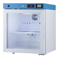 Summit Appliance ACR22G EQTemp ACR Series 1.94 Cu. Ft. White / Blue Compact Glass Door Reach-In Medical Refrigerator - 115V