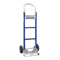 B&P Manufacturing Liberator 600 lb. Blue Aluminum / Steel Straight Back Hand Truck with Loop Handle and 10" D6SS Wheels A1-B1#01-C13-D6SS