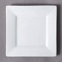 10 Strawberry Street WTR-7SQ Whittier 7 1/4" White Square Porcelain Salad / Dessert Plate - 24/Case