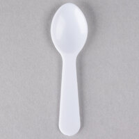 Choice 3 inch White Plastic Tasting Spoon - 3000/Case