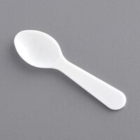 Choice 3 inch White Plastic Tasting Spoon - 3000/Case