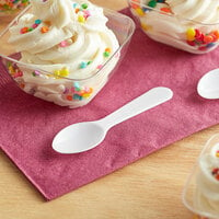 Choice 3 inch White Plastic Tasting Spoon - 3000/Case